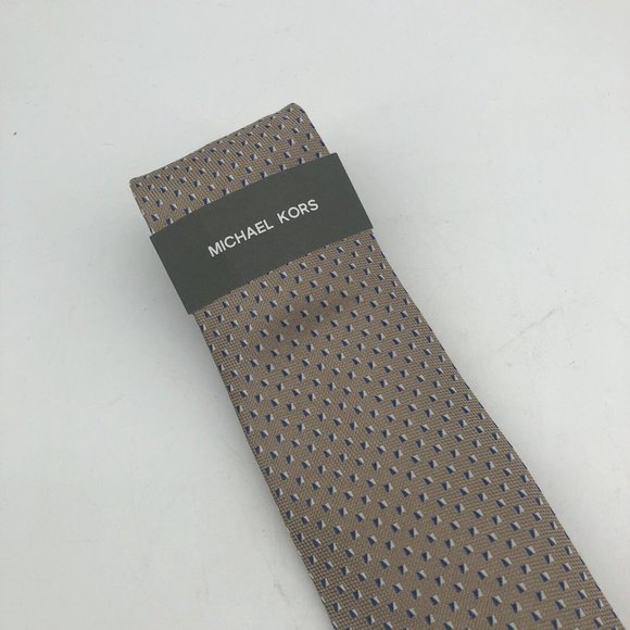 MICHAEL KORS Men's Silk Blend Tie Beige Taupe Pattern NWT MSRP: $69.50 - Picture 3 of 7